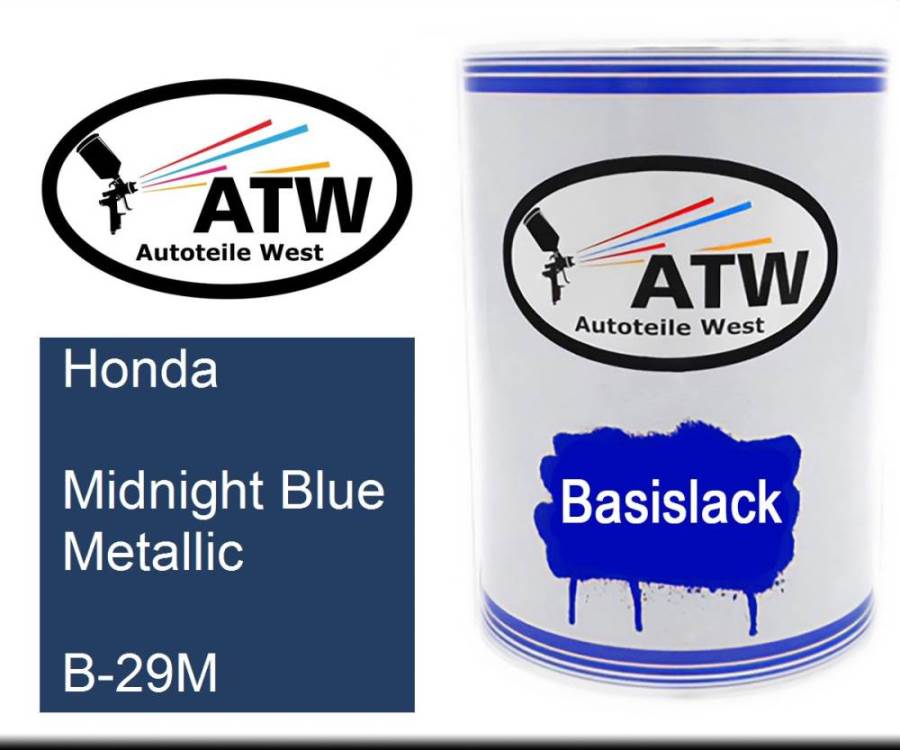 Honda, Midnight Blue Metallic, B-29M: 500ml Lackdose, von ATW Autoteile West.